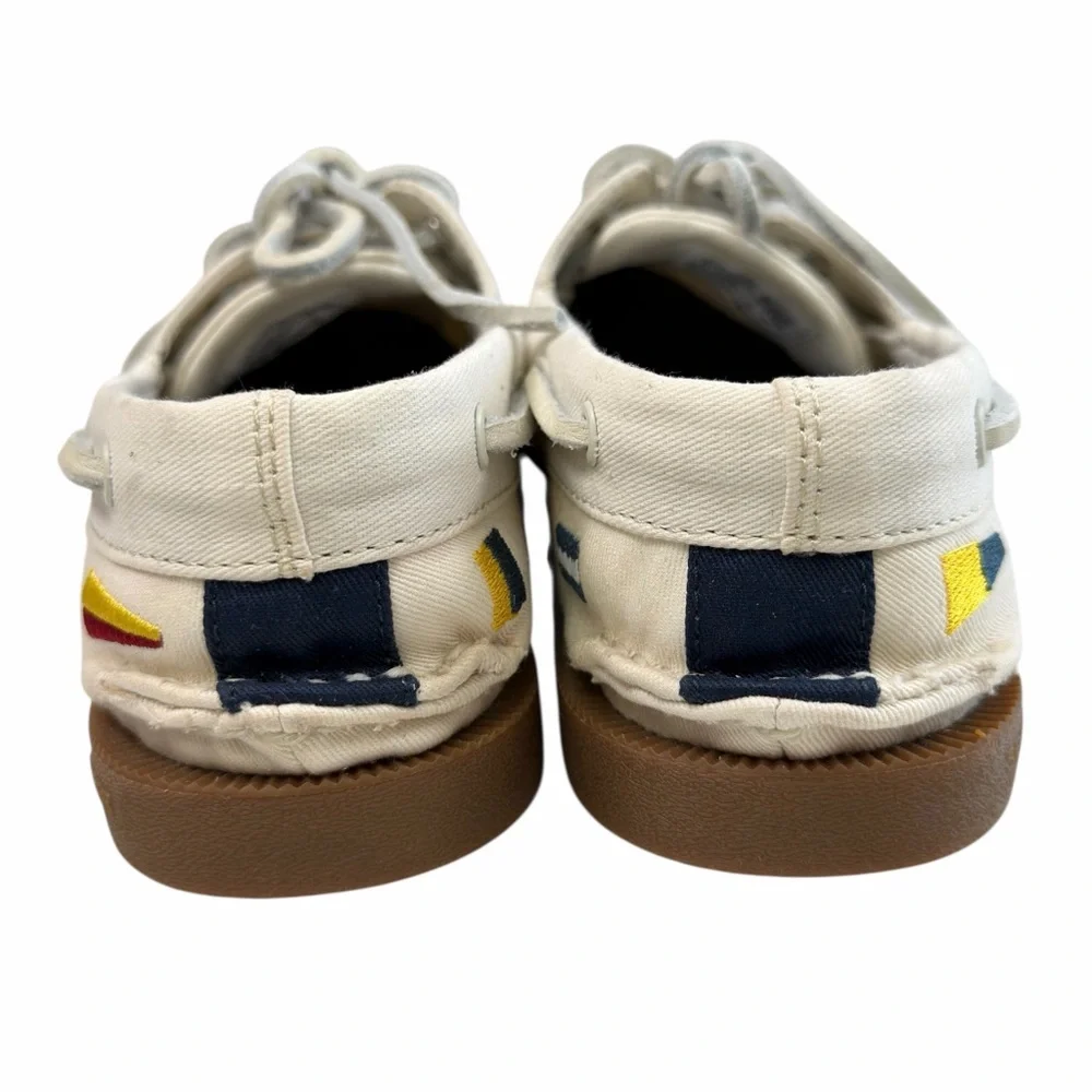 Sperry Authentic Original Boat Shoes in Canvas Nautical Embroidered Size 5